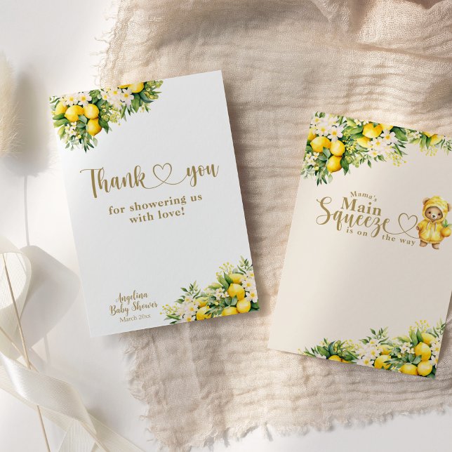 Lemon Citrus Summer gender neutral Baby Shower Thank You Card (Creator Uploaded)