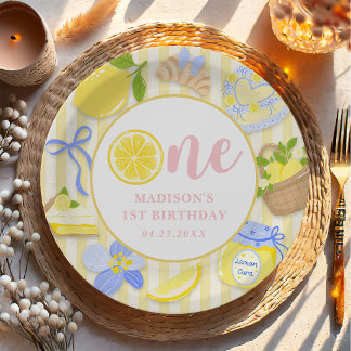 Lemon Citrus Summer Lemonade 1st Birthday Party  Paper Plate