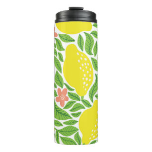Lemon Citrus Summer Vintage Pattern Thermal Tumbler