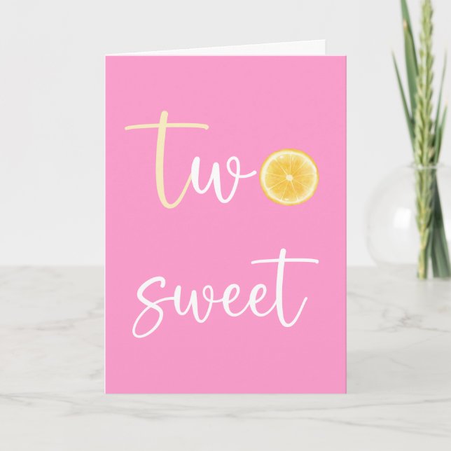 Lemon Citrus Two Sweet Happy Birthday Card (Front)