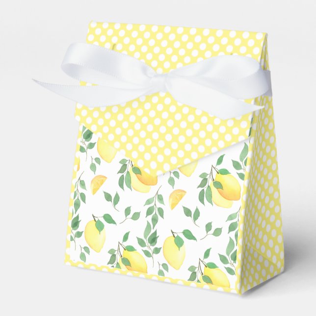 Lemon Citrus Watercolor Favour Box (Front Side)