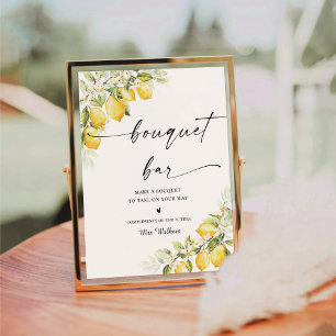 Lemon Citrus Wedding Bouquet Bar Sign