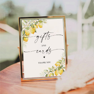 Lemon Citrus Wedding Gifts and Cards Sign