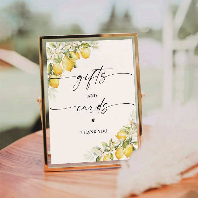 Lemon Citrus Wedding Gifts and Cards Sign (Creator Uploaded)