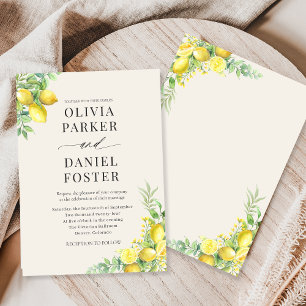Lemon Citrus Wedding Invitation