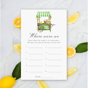 Lemon Citrus - Where were we bridal shower game