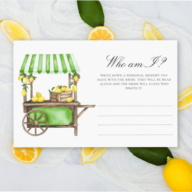 Lemon Citrus - Who am I bridal shower game Stationery (Creator Uploaded)