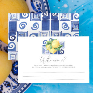 Lemon Citrus - Who am I bridal shower game Stationery