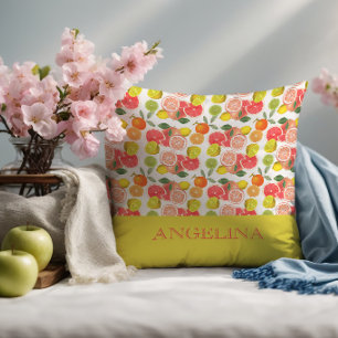 Lemon citrus yellow Pattern Cushion