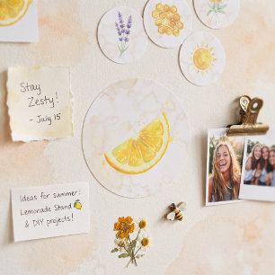 Lemon Classic Round Sticker