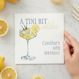 Lemon cocktail A tini bit Older 30th Birthday  Napkin