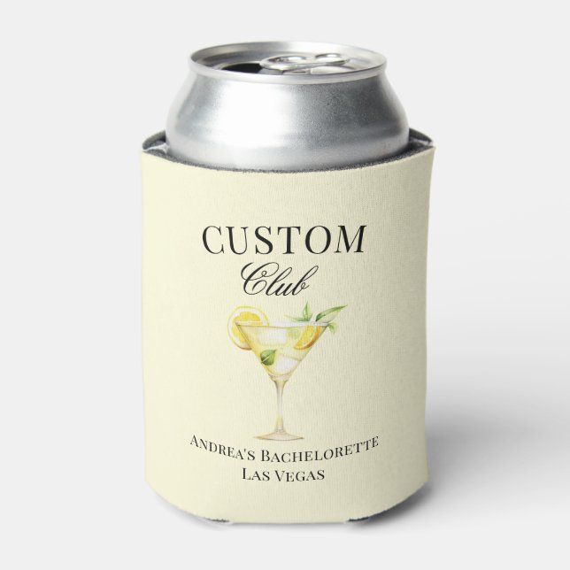 Lemon Cocktail Luxury Social Club Custom Can Cooler (Can Front)