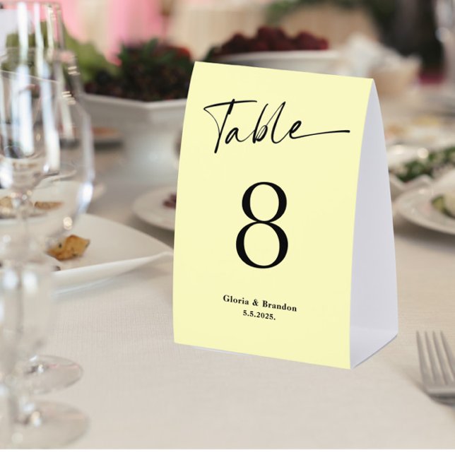 Lemon Color Wedding Table Number  (Creator Uploaded)