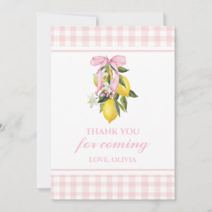 Lemon Coquette Birthday thank you favour tag Invitation