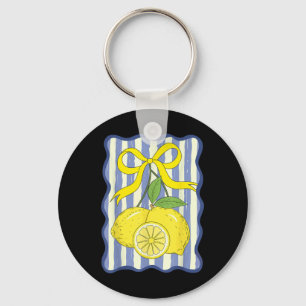 Lemon Coquette Bow Summer Vacation Hawaii Beach Fa Key Ring