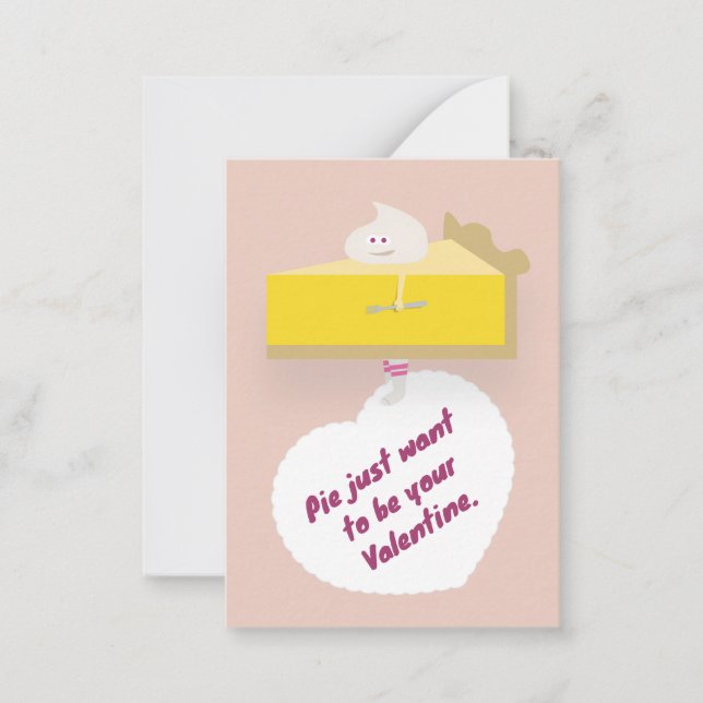 Lemon Creme Pie Valentine Note Card (Front)