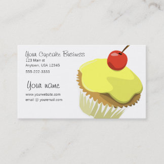 Lemon cupcake business card template