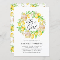 Lemon Cupcakes Wreath It's a Girl Baby Shower