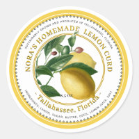 LEMON CURD Marmalade Vintage Yellow Jelly Label