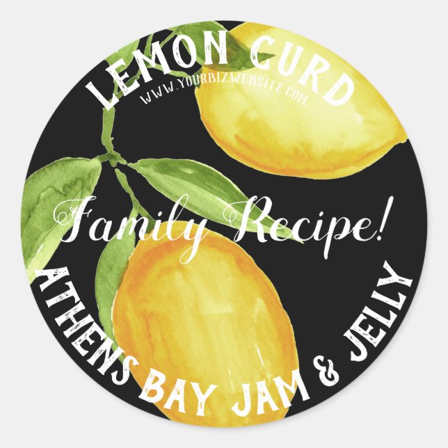 Lemon Curd Product Business Label (Front)