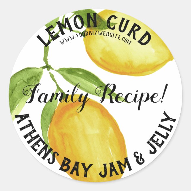 Lemon Curd Product Business Label (Front)