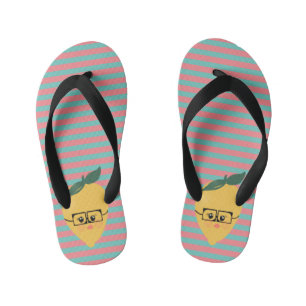Lemon Cute Striped Pattern Kid's Thongs