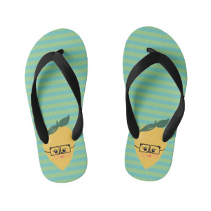 Lemon Cute Striped Pattern Kid's Thongs