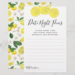 Lemon Date Night Ideas Cards
