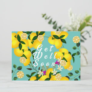 Lemon Days Aqua Thank You Card