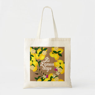 Lemon Days Brown Tote Bag