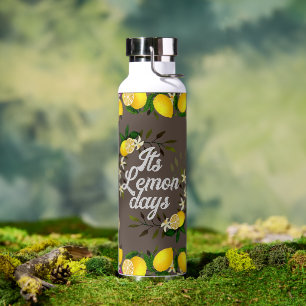 Lemon Days Brown Water Bottle