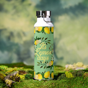 Lemon Days Green Water Bottle
