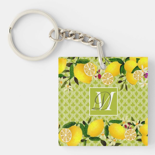 Lemon Days Motif Green Key Ring (Front)