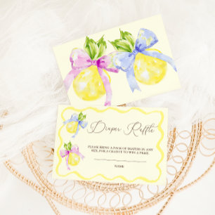 Lemon  Diaper Raffle Pink Baby Shower  Enclosure Card