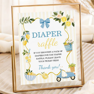 Lemon Diaper Raffle Table Sign