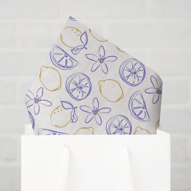 Lemon Doodle Pattern Tissue Paper (Gift Bag)