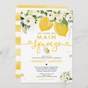 Lemon Drive By Bridal Shower Lemon Main Squeeze Invitation