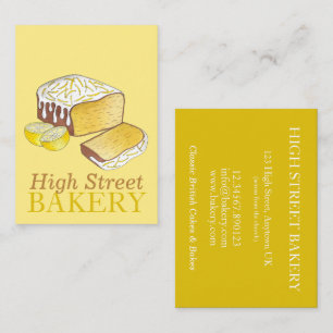 Lemon Drizzle Loaf Cake Bakery Baker Pastry Chef  Business Card