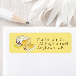 Lemon Drizzle Loaf Cake Bakery Baker Pastry Chef Return Address Label
