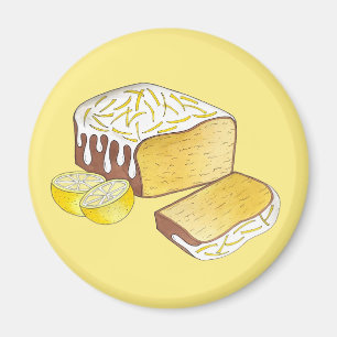 Lemon Drizzle Pound Cake Loaf British Baking Food Magnet