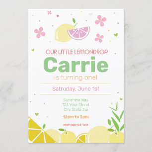 Lemon drop Birthday Party Invite