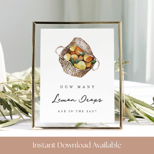 Lemon Drop Bridal Shower Guessing Game Sign