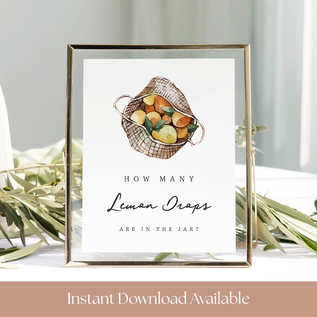 Lemon Drop Bridal Shower Guessing Game Sign (Creator Uploaded)