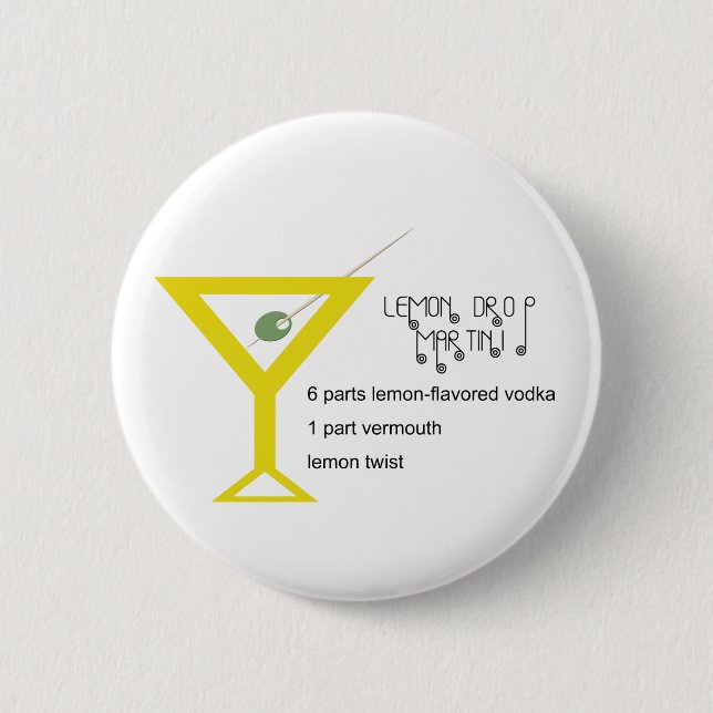 Lemon Drop Martini Button (Front)
