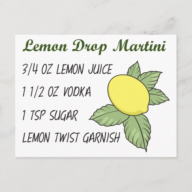Lemon Drop Martini Postcard (Front)