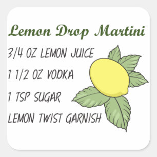 Lemon Drop Martini Square Sticker