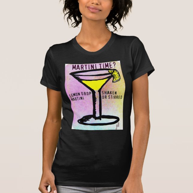 LEMON DROP MARTINI TIME PASTEL PRINT by Jill T-Shirt (Front)