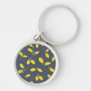 Lemon Drops Food Art Pattern Key Ring