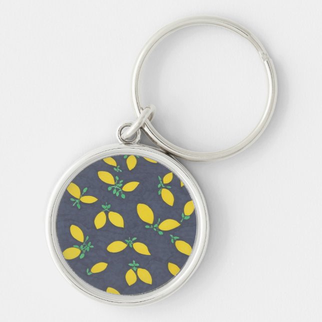Lemon Drops Food Art Pattern Key Ring (Front)