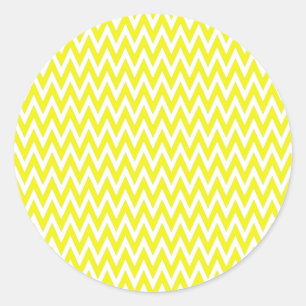 Lemon Elegant Chevron Design Classic Round Sticker